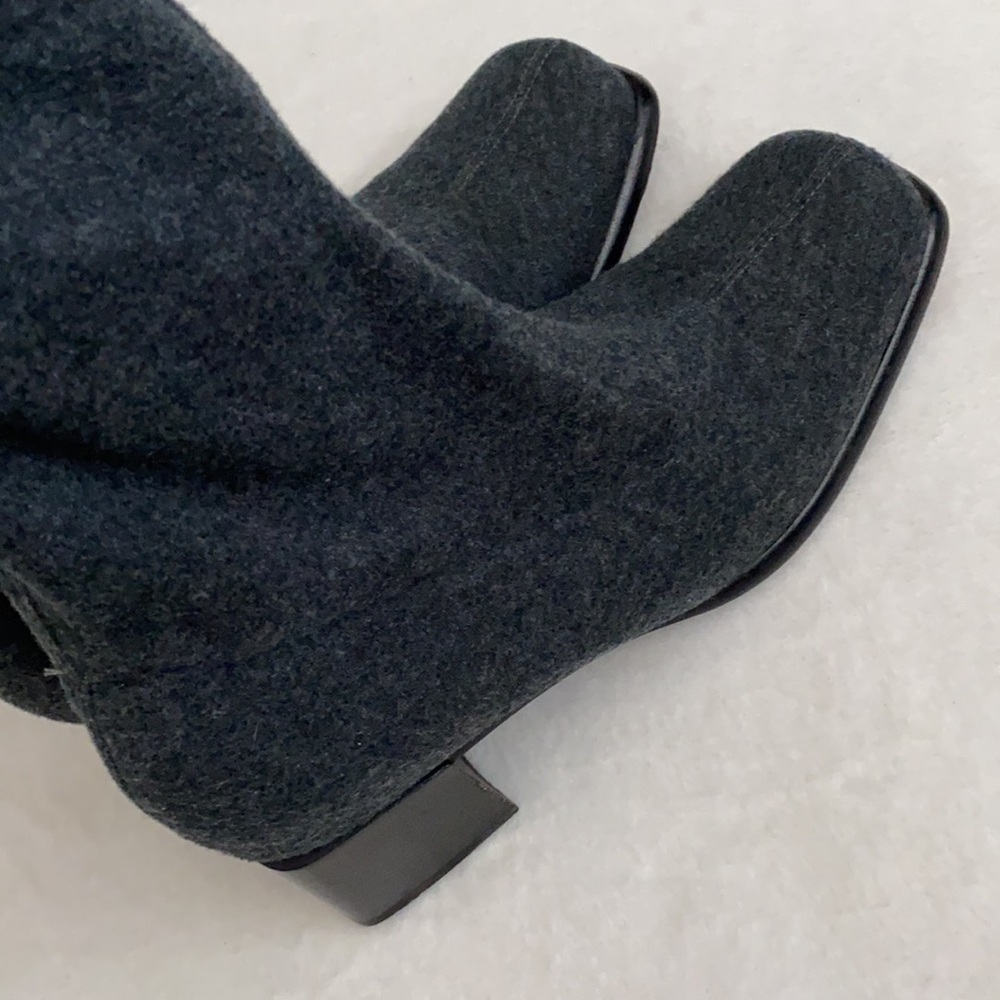 {VTG} Sesto Meucci | Pull On Chunky Heel Square Toe Stretch Sock Boots Gray (8) - Picture 12 of 15